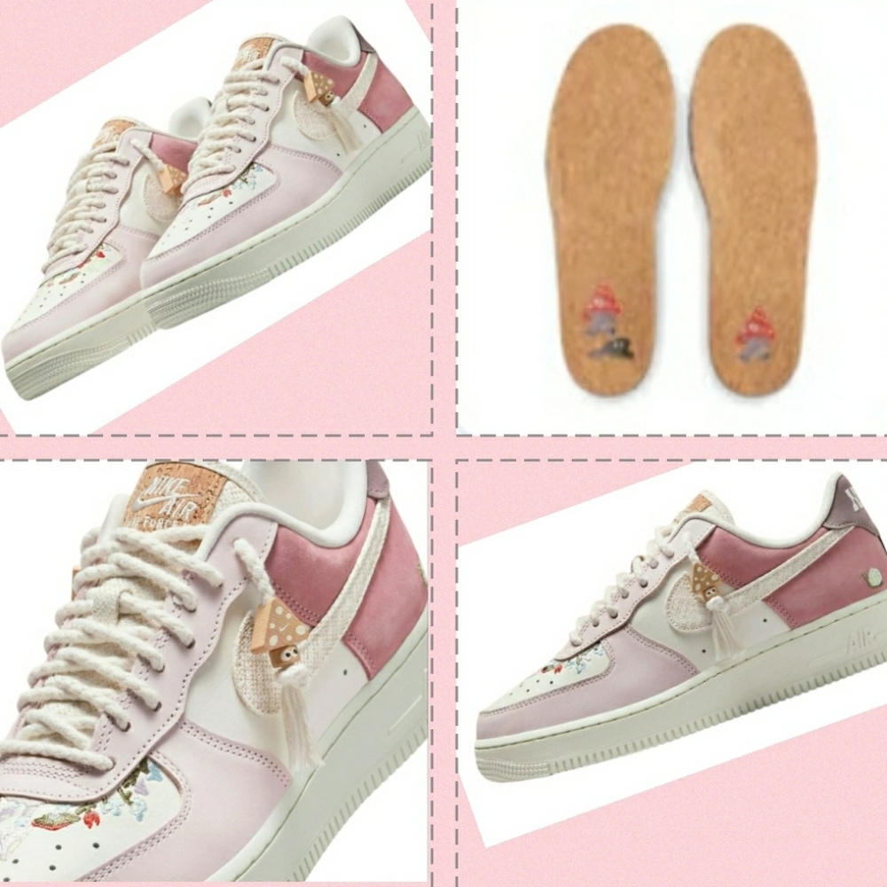 Nike AF1 Mushroom Sneakers Size 10 Added Bling - Picture 15 of 16